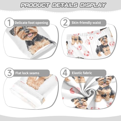 Cute Colored Dog Girls Leggings,Workout Leggings for Girls Toddler Athletic Leggings Size for 3-10T3