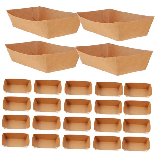 STOBAZA 100Pcs Disposable Food Boats Convenient Appetizer Serving Trays for Parties Picnics and Takeout Material for Packaging and Storage