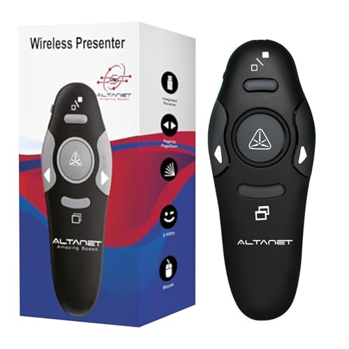 Wireless Presentation Clicker for PowerPoint Presentations, USB Dongle Presenter Remote with Pointer Slide Clickers for Mac/Windows/Linux, Computer/Laptop, Google Slide/PPT/Keynote (Ergonomic)