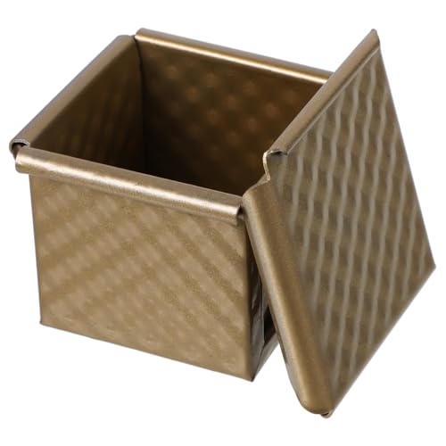 Garneck Stampo per pane antiaderente con coperchio, mini quadrato, motivo ondulato, per pasticceria casa, 8 x 6,3 cm