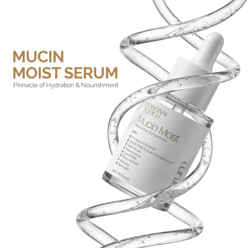 Image of Personal Touch Mucin Moist Serum Cruelty Free - World's 1st Snail Mucin With 9 Types of Hyaluronic Acid, Ceramides, Niacinamide | Korean Skincare | Dryness, Fine Lines, Skin Barrier Repair | 30ml