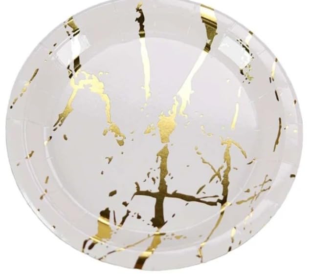 Wanna Party White & Gold Disposable Paper Plates Dinnerware Plates for Party Wedding Anniversary Birthday-10 PC (B0CH8943H1) Amazon Price History, Amazon Price Tracker