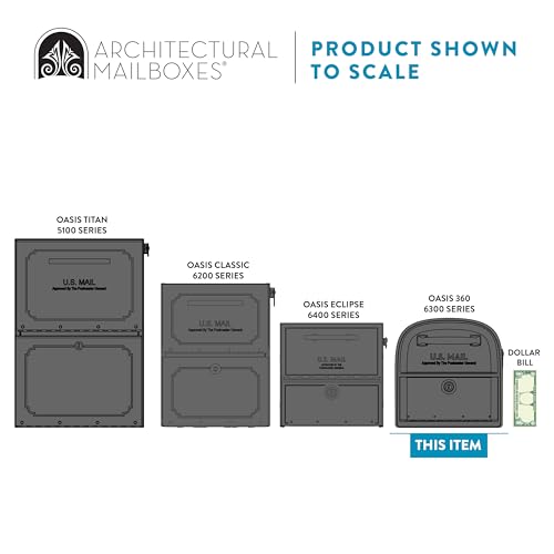 Image of Architectural Mailboxes 6300RZ Oasis 360 Locking Parcel Mailbox with 2-Access Doors, X-Large, Rubbed Bronze | Galvanized steel build with a secure steel cam lock, dual access doors, and hopper delivery door. USPS approved.