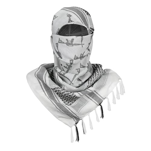 Explore Land Cotton Shemagh Keffiyeh Tactical Desert Scarf Neck Head Wrap with Tassel for Men Women