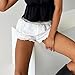 Women’s Y2K Lace Trim Shorts Coquette Aesthetic Elastic Waist Ruffled Hem Lounge Pjs Bottoms Vacation Beach Shorts (White, M)