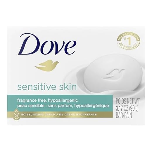 Dove Bar Soap for Sensitive Skin 3.17 oz (Pack of 2)(Packaging May Vary)