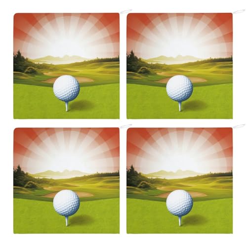 Lot de 4 essuie-mains sport de golf doux et séchage rapide
