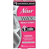 Nair Hair Remover Wax Ready- Strips for Legs & Body, 40 CT (Pack of 3)