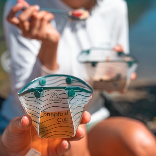 Image of Snapfold Solo Pack 3-Piece Collapsible Tableware Set - Lightweight 4 oz, Leakproof, Compact Camping Gear for Backpacking, Hiking, and Outdoors, Includes Foldable Cup, Bowl, and Dish