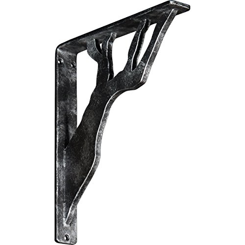 Ekena Millwork BKTM01X10X12SDAASV Metal Bracket, 1 1/2" W x 10" D x 12" H, Antiqued Silver Ekena Millwork BKTM01X10X12SDAASV Metal Bracket, 1 1/2" W x 10" D x 12" H, Antiqued Silver