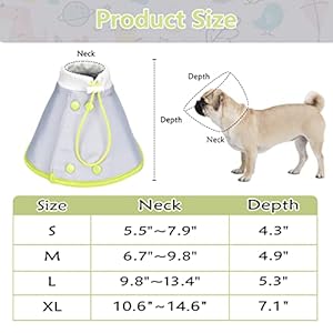 Vehomy Cat Recovery Collar Adjustable Cat Dog Cone Collar Pet Elizabethan Collar Soft Lightweight Dog E Collar for Cat Kitten Puppy to Stop Licking Wounds After Surgery Grey L