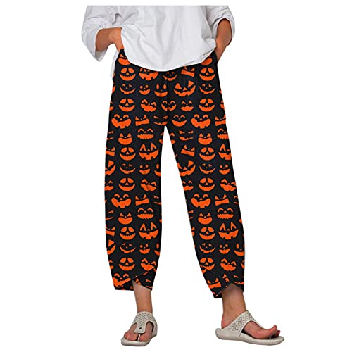 Pantalon de jogging femme large coton lin rouge XL vêtement Halloween confortable
