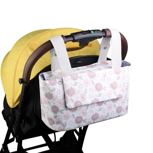Organizador universal para cochecito con portavasos aislado y bolsa para teléfono, accesorios organizadores para cochecito como Uppababy, Baby Jogger, Britax, BOB, paraguas y cochecito de mascotas.