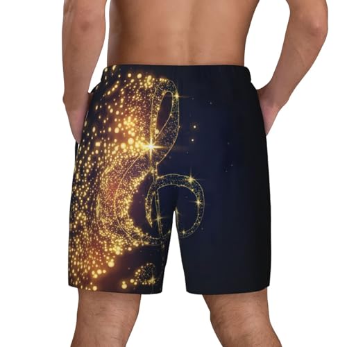 Short de plage à double couche EdWal avec étoiles brillantes et note dorée - 4