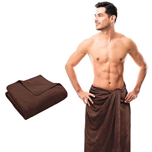 Image of Sassoon Venir Microfiber 1 Piece Men Bath Towel 450 GSM (70x145cm, Cocoa Color) Ultra Soft Material, Towel for Daily use