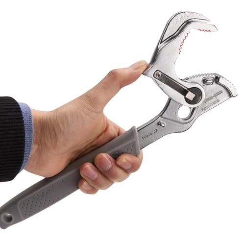 Uadme Chiave per Tubi, 12 Pollici Chiave Giratubo in Acciaio Ad Alto Tenore di Carbonio, Rilascio Rapido Testa Girevole a 180 Gradi Regolabile con Una Mano, per Impianti Idraulici