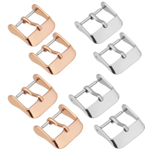 Create idea 4-teiliges Ersatzarmband Schnalle aus Edelstahl für Uhrenarmbänder Gürtelschnalle für Uhren Kompatibel mit Seiko Kompatibel mit Grand Seiko Roségold/Silber 16 Mm