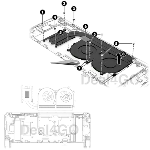 Ventilateur de refroidissement GPU ND75C0L 22L08 HP Spectre x360 - 3