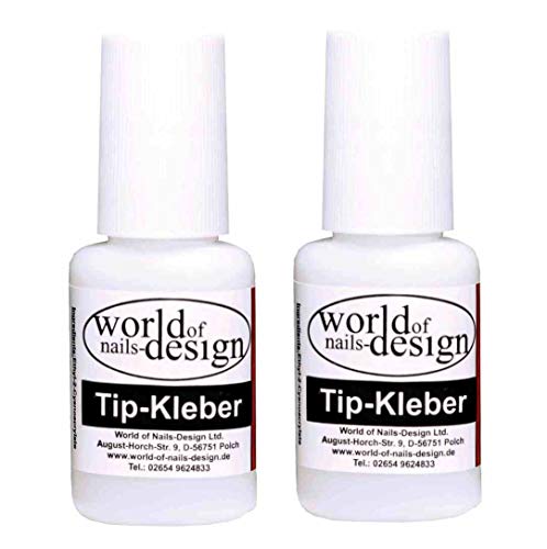 Profi-Tipkleber, Spezial Nagelkleber extra stark in der Pinselflasche 2er Pack (2 x 7,5gr.)