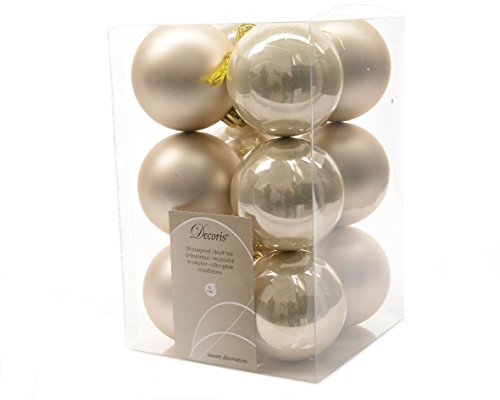 12 Palline Di Natale 6Cm Color Perla Addobbi Decoro Albero
