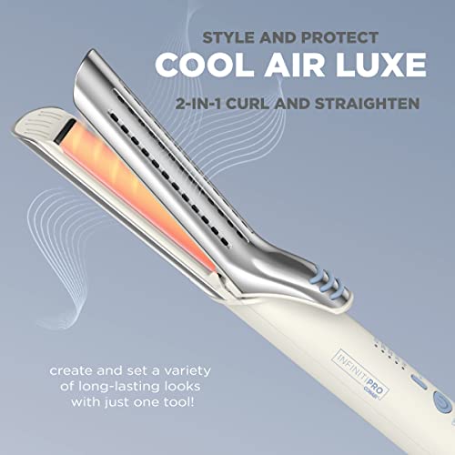 Infinitipro By Conair 2-In-1 Cool Air Curling Iron And Flat Iron Luxe, Protects Against Damage And Locks In Style For Effortless Long Lasting Curls, Waves & Straight Looks With One Tool #TOP2