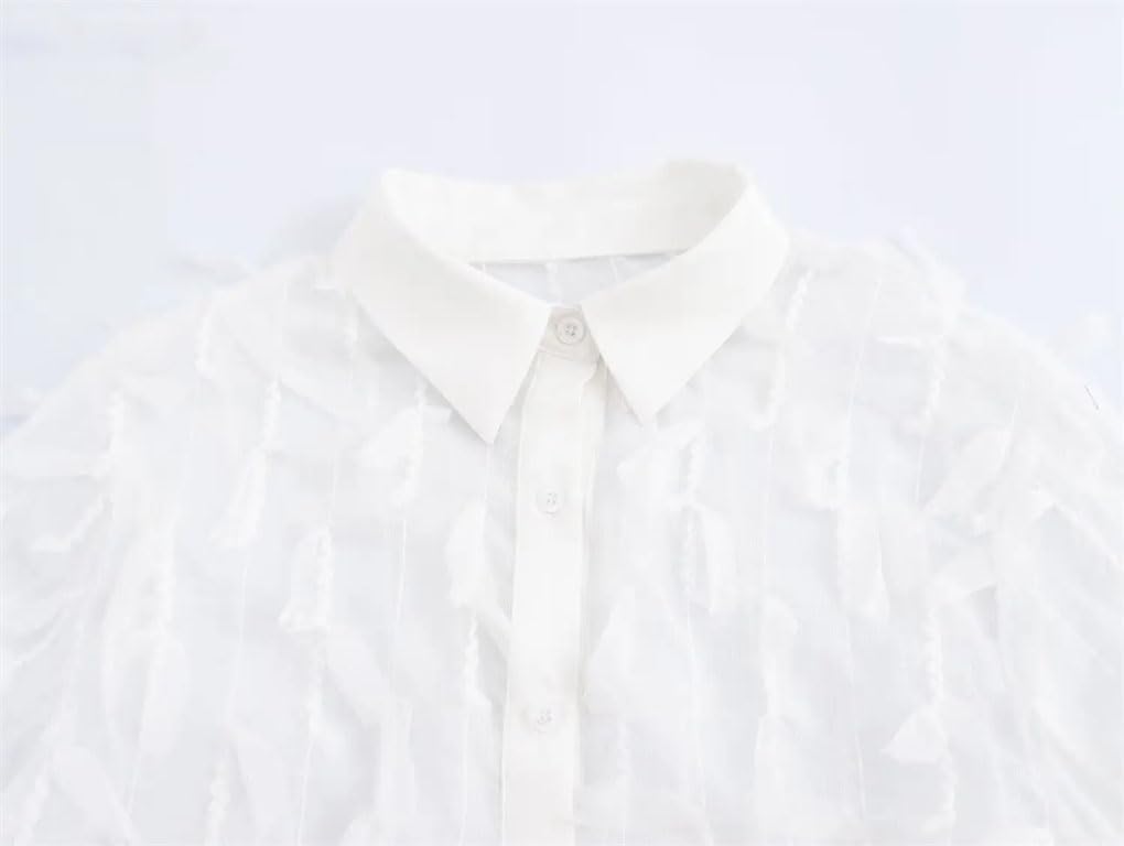 Women's Long Sleeve Pleated Collar Shirt