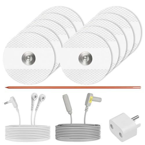 Grounding Patches 10 Pack with Copper Grounding Rod with Grounding Cord, Portable Ground Rod Kit，Earth Connected Grounding Therapy Grounding Products