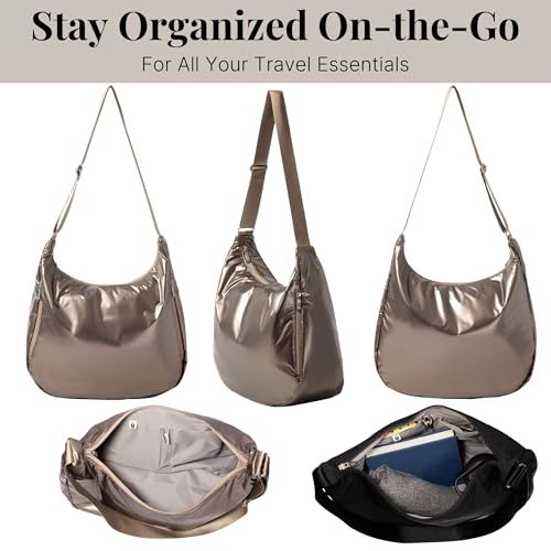 Image of Baggallini Swift Hobo Crossbody Bag for Women - Lightweight 15.7 inchx16 inch Travel Purse Handbag Hobo Bag