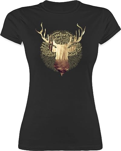Kiwistar - T-Shirt tailliert - Damen - Türkis - Hirsch Rentier REH 2