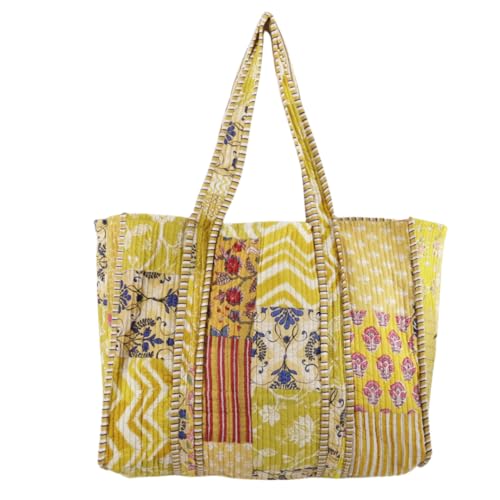 Image of Women's 100% Cotton Lightweight Shoulder Tote Bag with Interior Poeckt Casual Handbag for Women