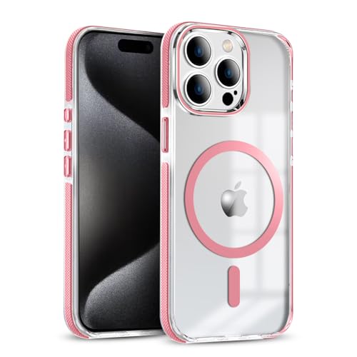 Image of MINTZZ ️ for iPhone 13 Pro Max Case, Compatible with MagSafe, Military-Grade Protection, Yellowing Resistant, Scratch-Resistant TPU Back, Magnetic Phone Case for iPhone 13 Pro Max, Clear Pink