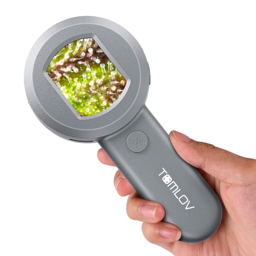 TOMLOV P10 Microscope for Adults Kids 100X Illuminated Jewelers Loupe