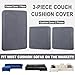 BT.WA Sectional Couch Covers for 3-Piece Seat Cushion Velvet Separate L Shape Couch Cover Stretch Sofa Slipcover with 2 Pieces Pillowcases Furniture Protector (Sofa 2 Seater + 1 Chaise, Dark Grey)