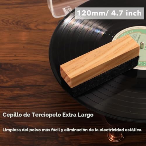 Miniatura 3 de Kit De Limpieza De Discos Mopiano Limpiador De Vinilo Completo 4-En-1 Para Álbumes Incluye Cepillo De Disco De Vinilo De Terciopelo Suave, Líquido De Limpieza Lp, Cepillo Para Estilógrafo, Cepillo