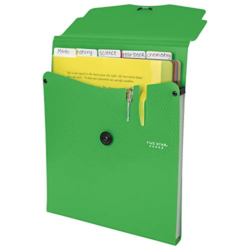 Five Star Expanding File Folder, 5-Pocket Vertical Expandable File Folder, Green (72695) #TOP3