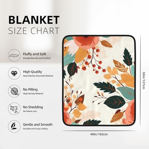 Couverture flanelle double face au design floral raffiné - 6