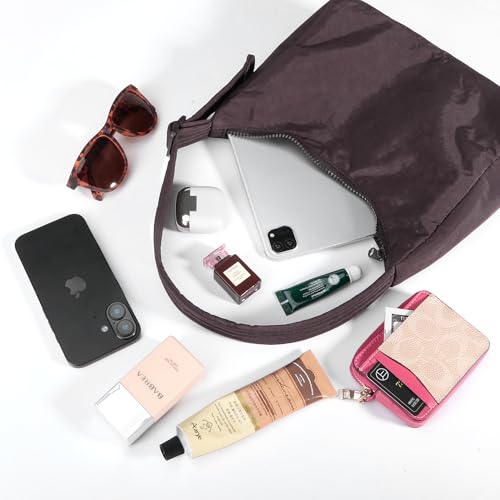 Image of FASTFAIRY Nylon Shoulder Bag - Adjustable Quilted Strap, Structured Slouchy Design with Interior Zip Pocket