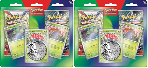 Pokémon : Blister amélioré de 2 boosters (2 boosters et 3 Cartes Promo Brillantes) du JCC Pokémon (Lot de 2)