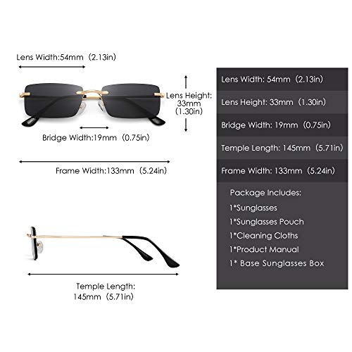 GLINDAR Occhiali da Sole Rettangolari Moda