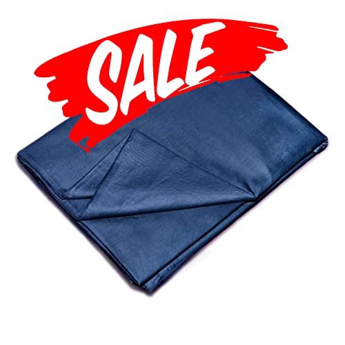 YEMYHOM 100% Cotton Weighted Blanket Cover 48x72 Soft Removable Duvet Cover for Heavy Blanket Machine WashableNavy Blue