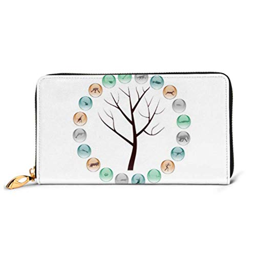 Preisvergleich Produktbild JHGFG Mode Handtasche Reißverschluss Brieftasche Vielfalt Lebensformen Evolution Illustration Vektor Telefon Kupplung Geldbörse Abendkupplung Blockieren Leder Brieftasche Multi Ca.