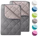 wometo 2 Stück Microfaser Sommer Steppbett Wende-Design 155x220 OekoTex - grau und hellgrau Kochfest 95° Bettdecke für Camping und heiße Tage I ohne Bezug verwendbar I farbig & bunt