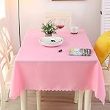  YEARLY 100% Poliestere Tinta Unita Tovaglie, Rettangolare Oblungo Tovaglia Addensare Morsetto Soldi Tavolo Decorazione Sfondo Tovaglie-Rosa 120x140cm(47x55inch)