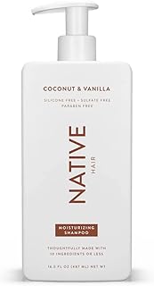 Native Coconut & Vanilla Moisturizing Vegan Shampoo, Clean, Sulfate, Paraben and Silicone Free - 16.5 fl oz