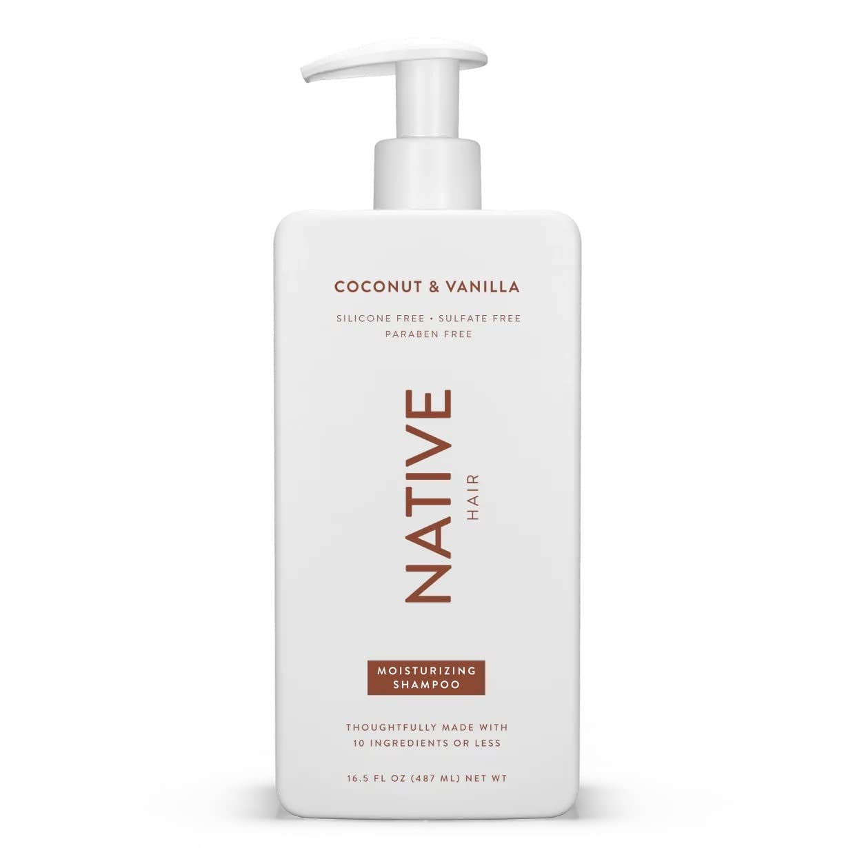 ( 2 pack) Native Coconut & Vanilla Moisturizing Vegan Shampoo, Clean, Sulfate, Paraben and Silicone Free - 16.5 fl oz