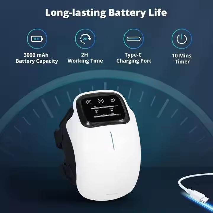 GOPINATH ECOM Rechargeable Heated Knee Massager for Pain Relief, Electric Knee Therapy Device with Heat & Vibration, Portable Infrared Knee Massage Machine for Arthritis, Joint Care & Recovery 3