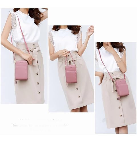 Bolsa Feminina Lateral e Transversal Versatil Porta Celular Celular C/Visor Transparente Tipo Cartei