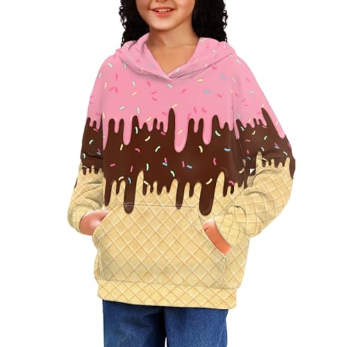 Image of Coloranimal Unisex Girls and Boys Long Sleeve Hoodies Hoody Athletic Pullover Sweatshirts Tops Age 6-16year