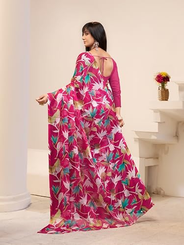 Image of Garden Vareli Floral Print Nara Chiffon Saree 73475