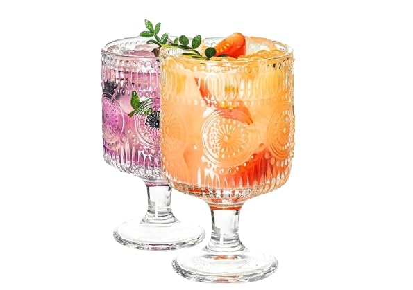 Set de 2 Copas Vintage de Cristal 8oz